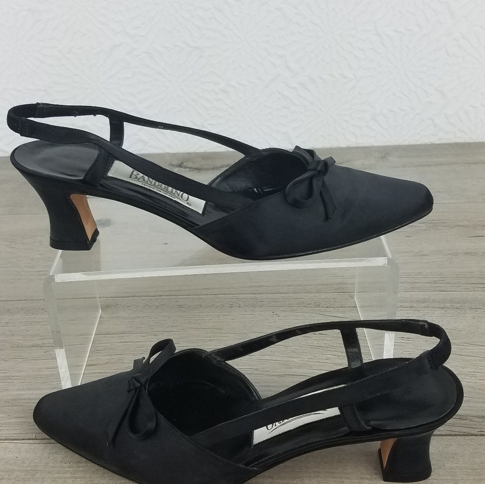Bandolino fabric/leather sling back heels
